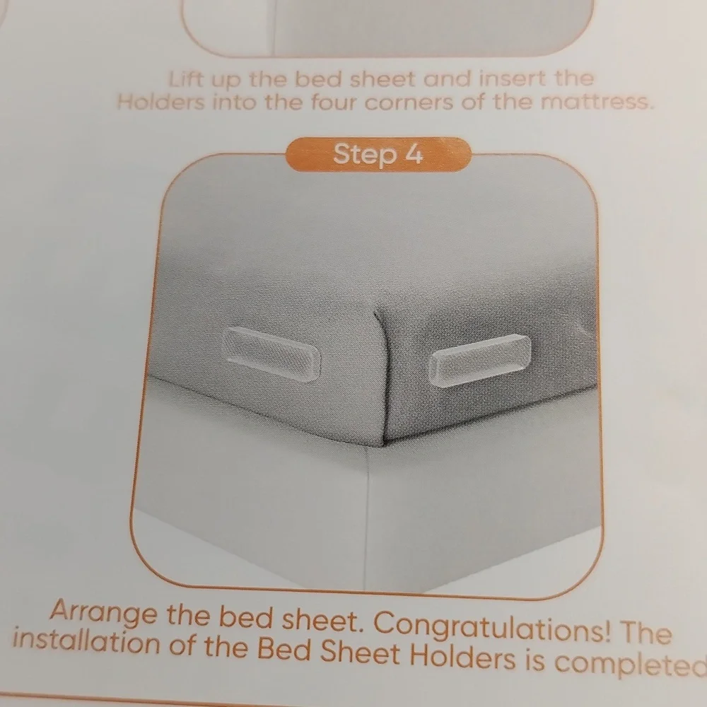 Bed Sheet Holders Adjustable Fitted Sheet Grippers Locks NEW *Open Box*